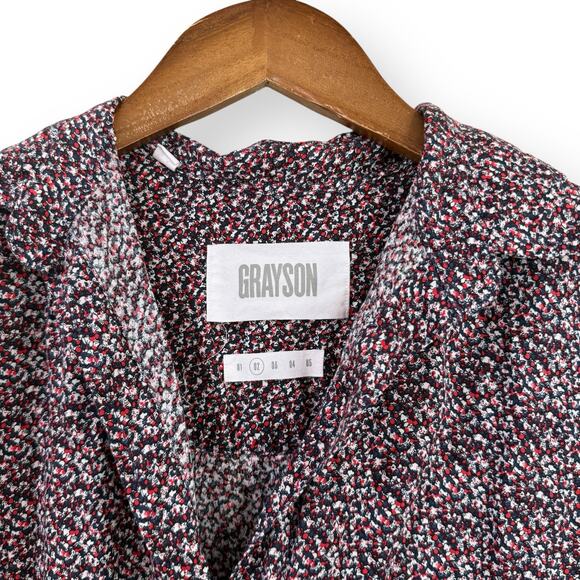 Grayson Frank & Eileen The Hero Abstract Print Shirt Women’s 2 (S) Quiet Luxury - Picture 2 of 8